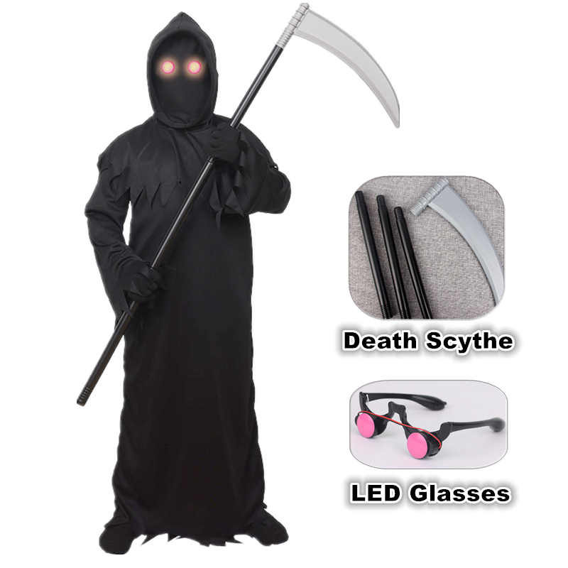 Black Face Mask Pack - Fantasia de Halloween do Ceifador, Traje