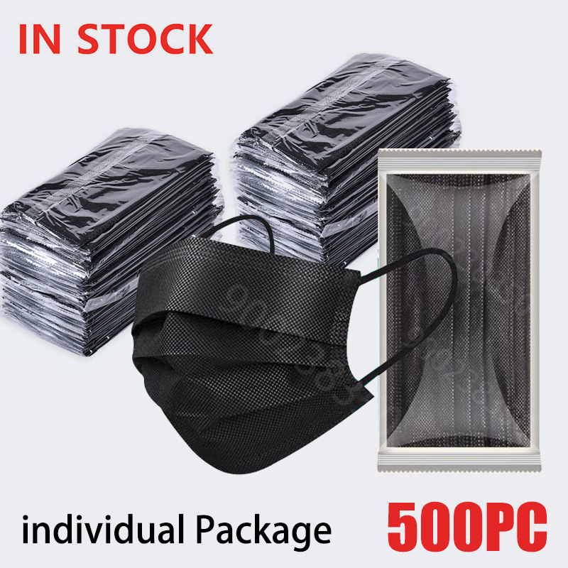 10-500 pces adultos máscara de - Black Face Mask Pack avaliação e preço